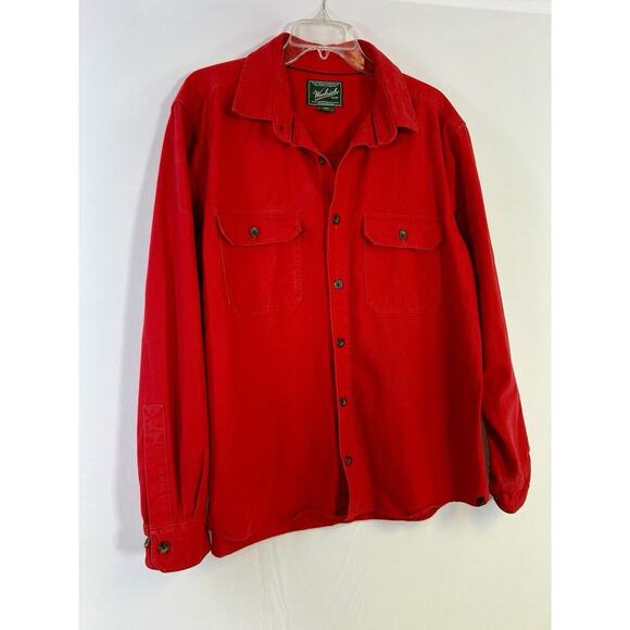 Vintage Woolrich Shirt Mens Large Red Chamois Flannel 90s Y2K - Picture 4 of 16